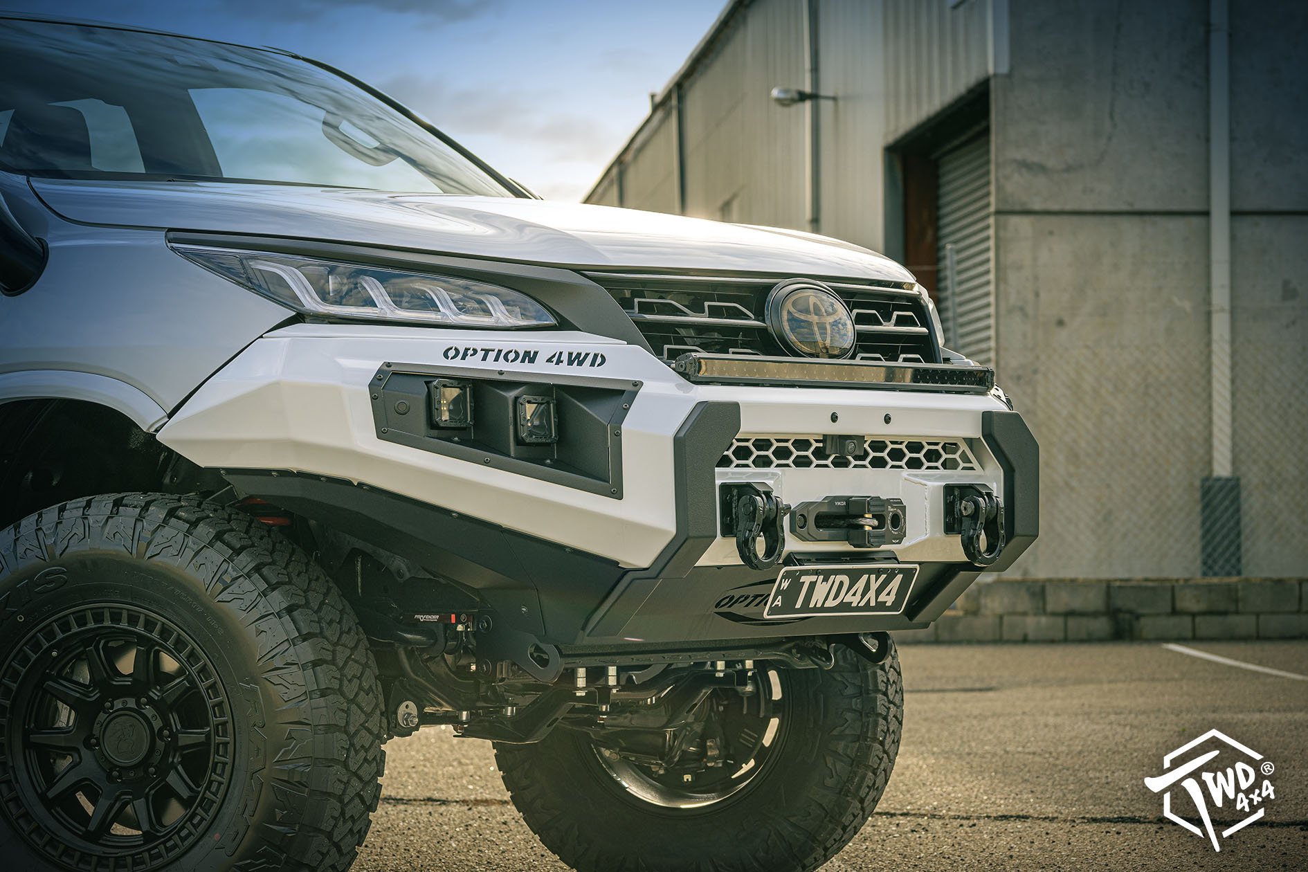 Twd 4x4 Option V1 bull bar V2 side step rear bar Vikor VKX light snorkel Profender lift kit wheel tyre Fortuner white 20230930_3