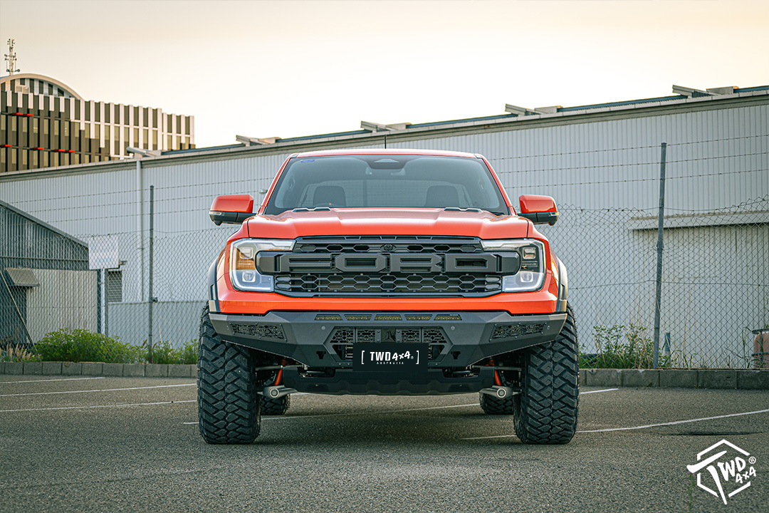 Twd 4x4 Option X series bull bar V2 side steps Vikor lights wheels tyres Next Gen Raptor red 20230831_11-1